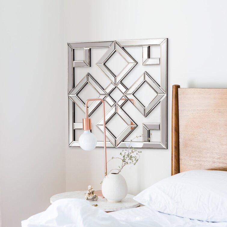 Square mirrored on sale wall art